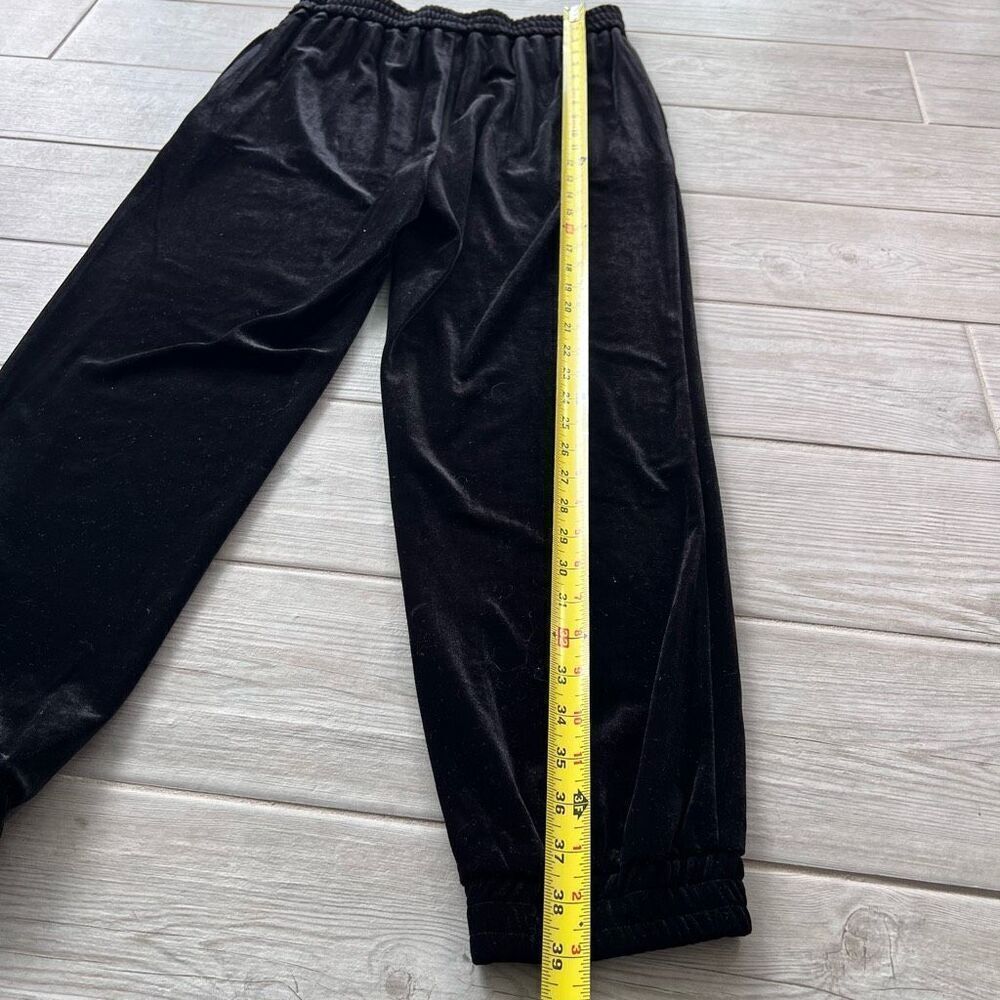 Seek‎ The Label Womens Black Elastic Waist Pull On Velvet Jogger Pants Medium - Picture 8 of 9